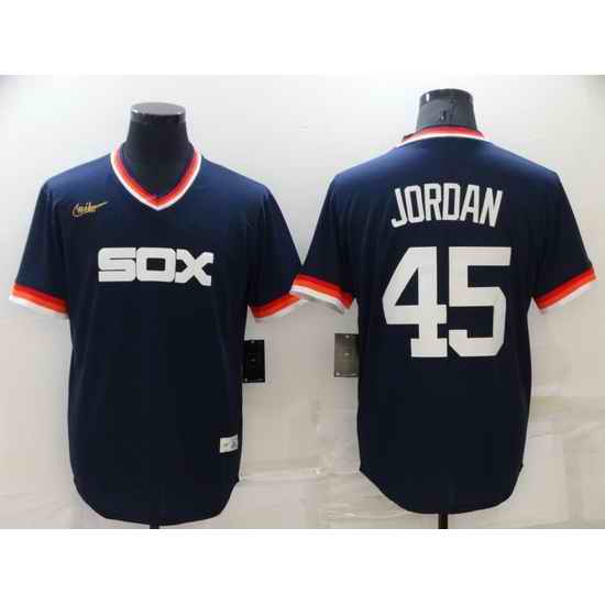 Men Chicago White Sox #45 Michael Jordan Navy Stitched jersey