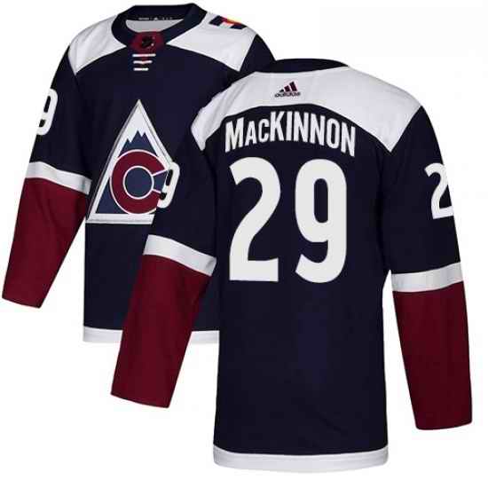 Men Adidas Colorado Avalanche #29 Nathan MacKinnon Authentic Navy Blue Alternate NHL Jersey