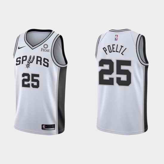 Men San Antonio Spurs #25 Jakob Poeltl Association Edition White Stitched Jersey