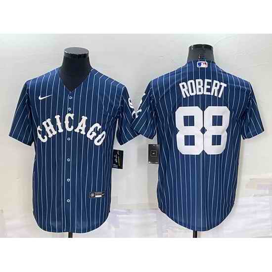 Men Chicago White Sox #88 Luis Robert Navy Cool Base Stitched Jersey