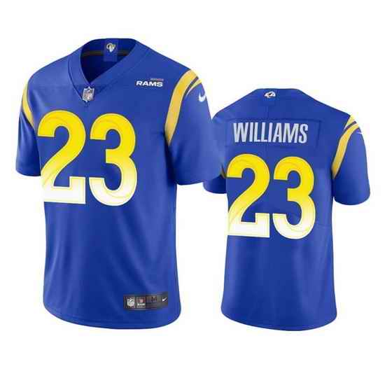 Men Los Angeles Rams #23 Kyren Williams Royal Vapor Untouchable Limited Stitched Football Jersey