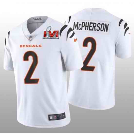 Nike Cincinati Bengals #2 Evan McPherson White 2022 Super Bowl LVI Vapor Limited Jersey