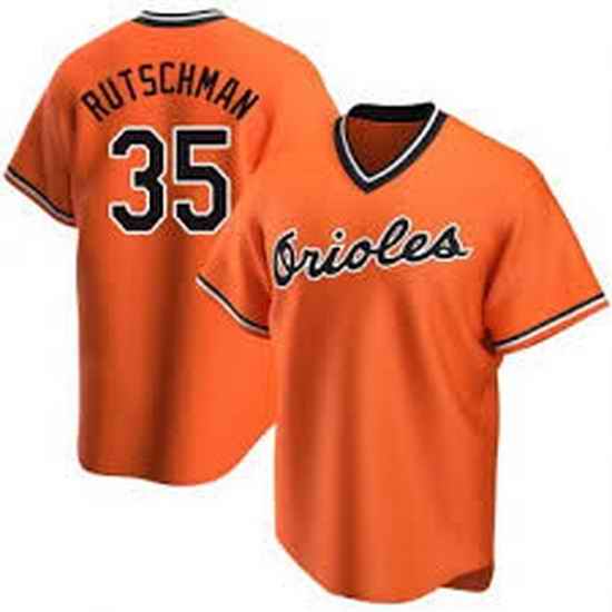 Men Baltimore Orioles #35 Rutschman Orange Jerseys