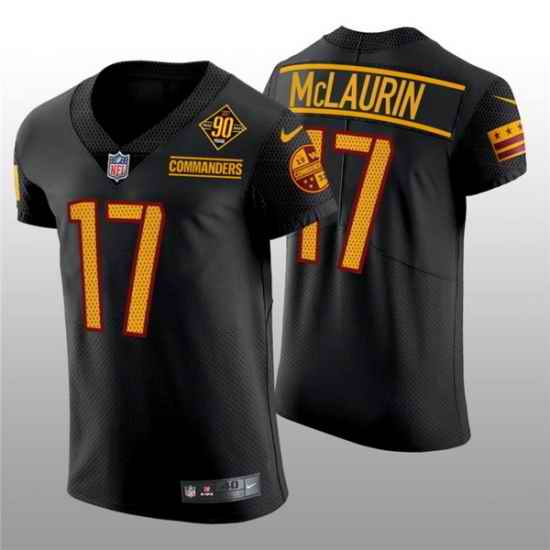 Men Washington Commanders #17 Terry McLaurin 90th Anniversary Black Elite Stitched Jersey