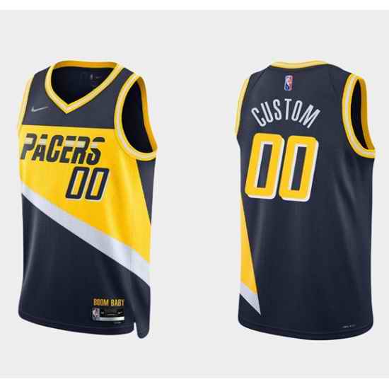 Men Women Youth Toddler Indiana Pacers Active Player Custom 2021 #22 Navy City Edition 75th Anniversary Stitched Basketball Jersey