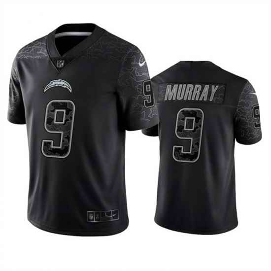 Men Los Angeles Chargers #9 Kenneth Murray Black Reflective Limited Stitched Football Jersey