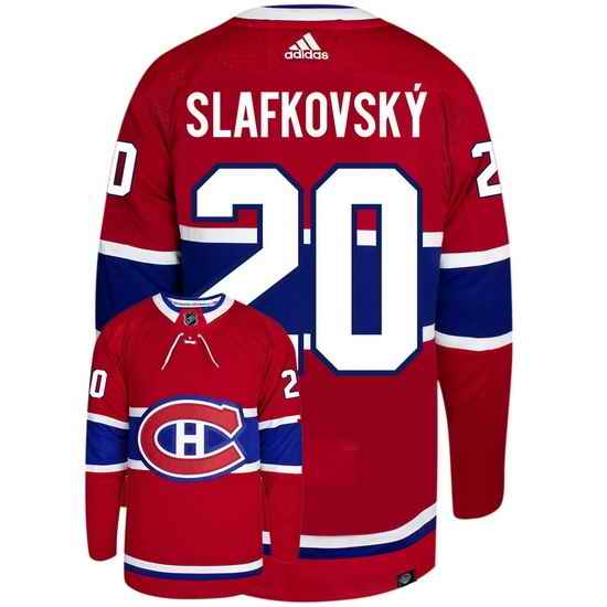 Men Montreal Canadiens #20 Juraj Slafkovsky Red Stitched Jersey
