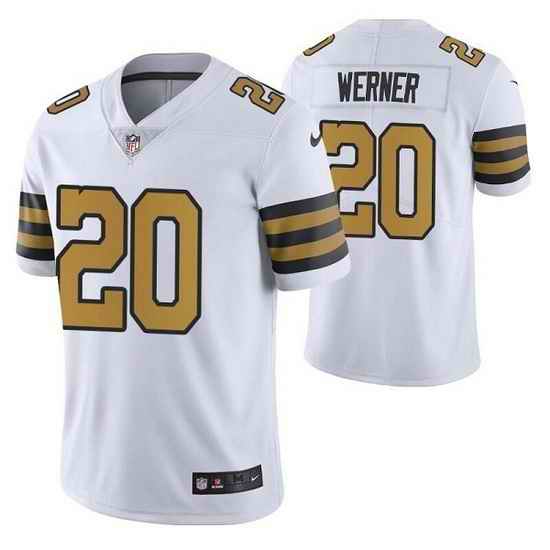 Men New Orleans Saints #20 Pete Werner White Color Rush Limited Stitched Jersey