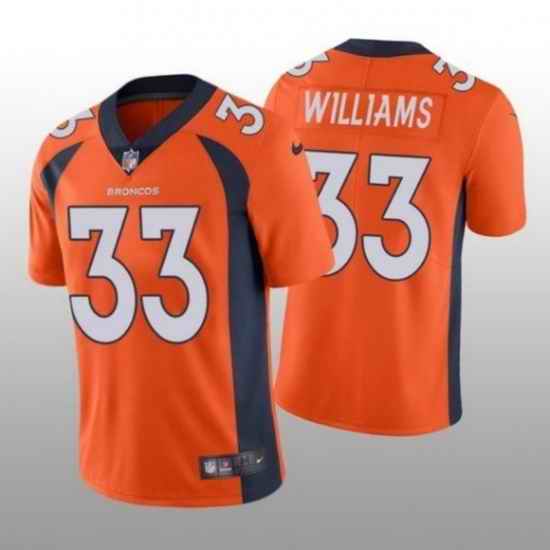 Youth Nike Denver Broncos #33 Javonte Williams Orange Vapor Limited Jersey