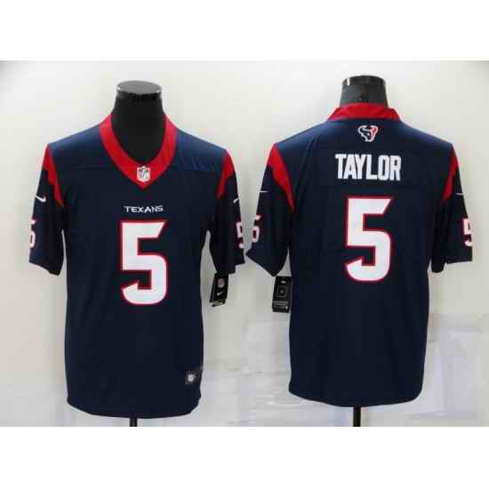 Men Houston Texans  Tyrod Taylor #5 Nike Navy Vapor Limited Jersey