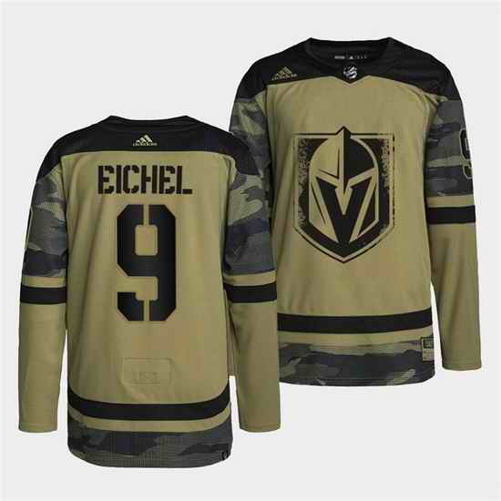 Men Vegas Golden Knights #9 Jack Eichel 2022 Camo Military Appreciation Night Stitched jersey