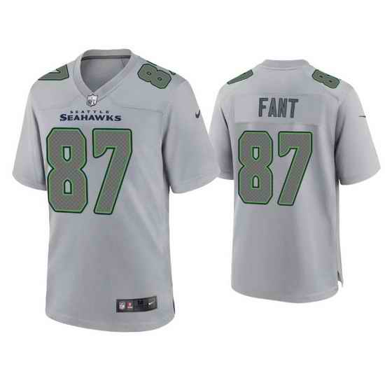 Men Seattle Seahawks #87 Noah Fant Grey Atmosphere Fashion Stitched Game Jersey