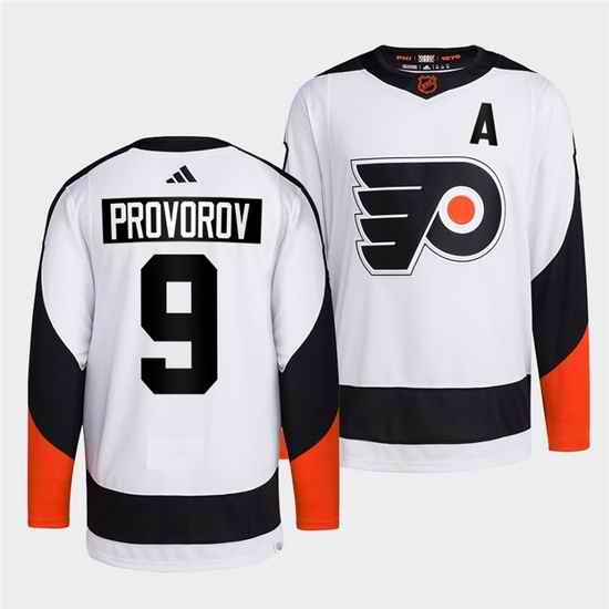 Men Philadelphia Flyers #9 Ivan Provorov White 2022 Reverse Retro Stitched Jersey