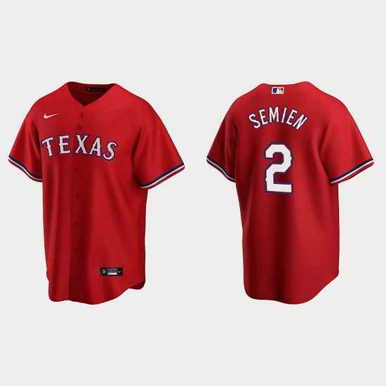 Men Texas Rangers #2 Marcus Semien Red Cool Base Stitched Baseball jersey