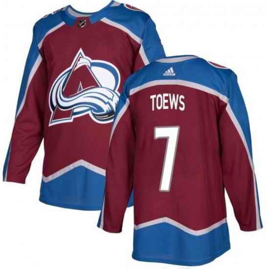 Men Colorado Avalanche #7 Devon Toews Burgundy Stitched NHL Jersey