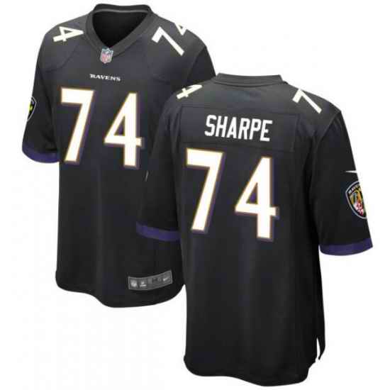 Men Baltimore Ravens #74 Shannon Sharpe Black Vapor Limited Stitched Jersey