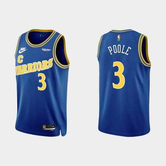 Men Golden State Warriors #3 Jordan Poole 2022 Classic Edition Royal Stitched Basketball Jersey