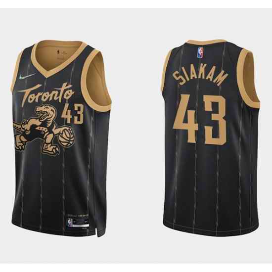 Men Toronto Raptors 43 Pascal Siakam 2021 #22 City Edition Black 75th Anniversary Swingman Stitched Basketball Jersey
