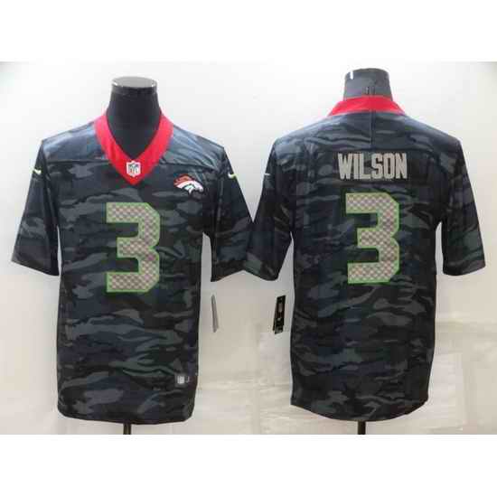 Men Denver Broncos #3 Russell Wilson Camo Limited Stitched jersey