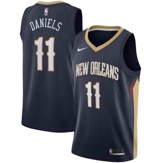 Men New Orleans Pelicans #11 Dyson Daniels Navy Icon Edition Stitched Jersey