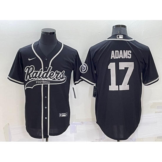 Men Las Vegas Raiders #17 Davante Adams Black Cool Base Stitched Baseball Jersey