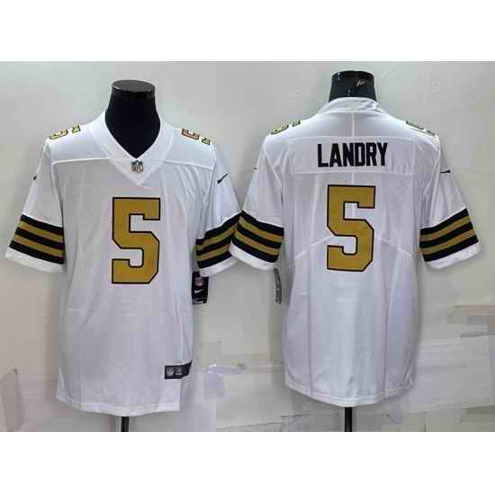 Men New Orleans Saints #5 Jarvis Landry White Color Rush Limited Stitched Jersey