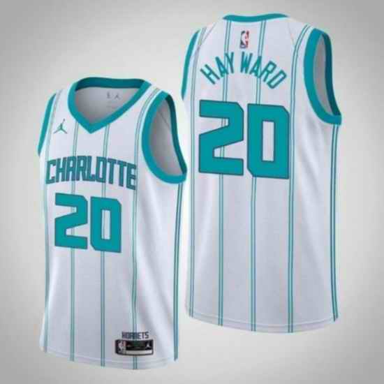 Men Charlotte Hornets #20 Gordan Hayward White Stitched Basketball Jersey
