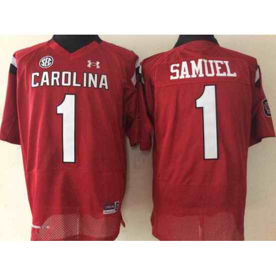 Men South Carolina Gamecocks Deebo Samuel #1 Maroon Red Football Jersey