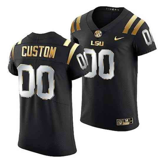Lsu Tigers Custom 2021 #22 Golden Edition Elite Football Black Jersey
