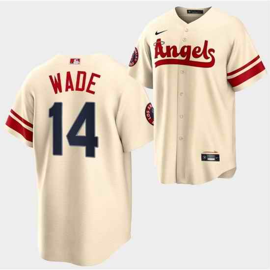 Men Los Angeles Angels #14 Tyler Wade 2022 Cream City Connect Cool Base Stitched Jersey