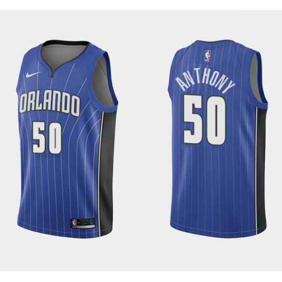 Men Orlando Magic #50 Cole Anthony Blue Icon Edition Stitched Swingman Jersey
