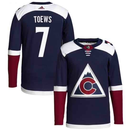 Adidas Colorado Avalanche #7 Devon Toews Navy Alternate Authentic Stitched NHL Jersey