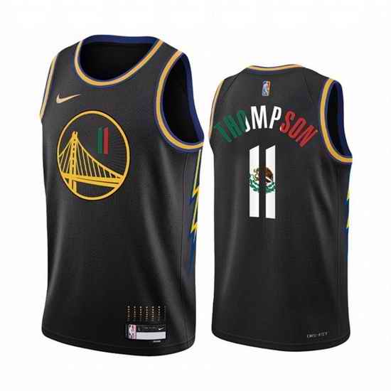Men Golden State Warriors #11 Klay Thompson 2022 Black Special Mexico City Edition Stitched Jersey