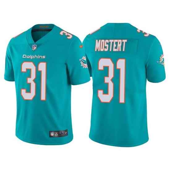 Men Miami Dolphins #31 Raheem Mostert Aqua Vapor Untouchable Limited Stitched Football Jersey