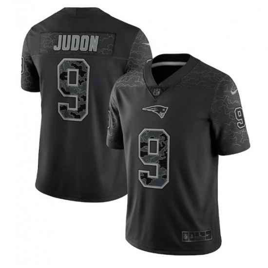 Men New England Patriots #9 Matthew Judon Black Reflective Limited Stitched Football Jersey
