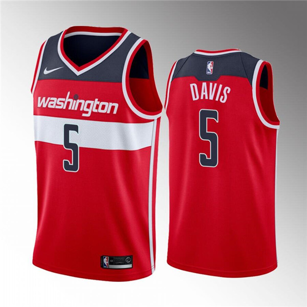 Men' Wizards #5 Johnny Davis Red Icon Edition Stitched Jersey