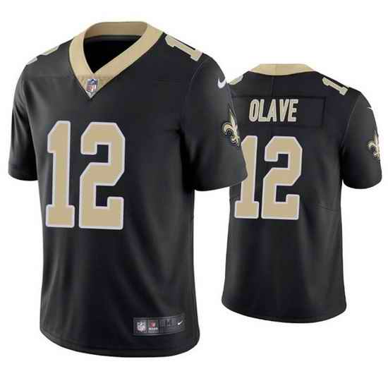 Men New Orleans Saints #12 Chris Olave Black Vapor Limited Stitched Jersey
