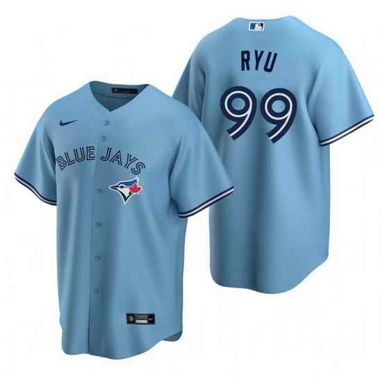 Men Toronto Blue Jays #99 Hyun Jin Ryu Blue Cool Base Stitched jersey
