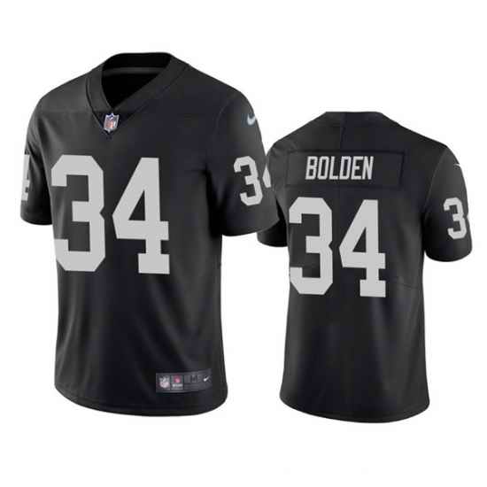Men Las Vegas Raiders #34 Brandon Bolden Black Vapor Limited Stitched Jersey