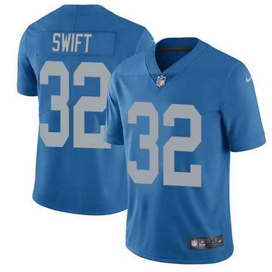 Youth Nike Lions #32 D'Andre Swift Blue Stitched NFL Vapor Untouchable Limited Jersey