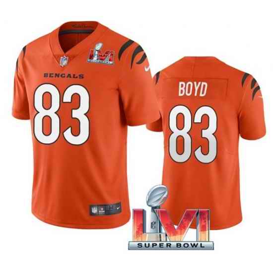 Nike Cincinati Bengals #83 Tyler Boyd Orange 2022 Super Bowl LVI Vapor Limited Jersey