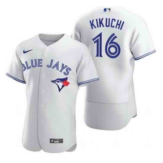Men Toronto Blue Jays #16 Yusei Kikuchi White Flex Base Stitched Baseball jersey