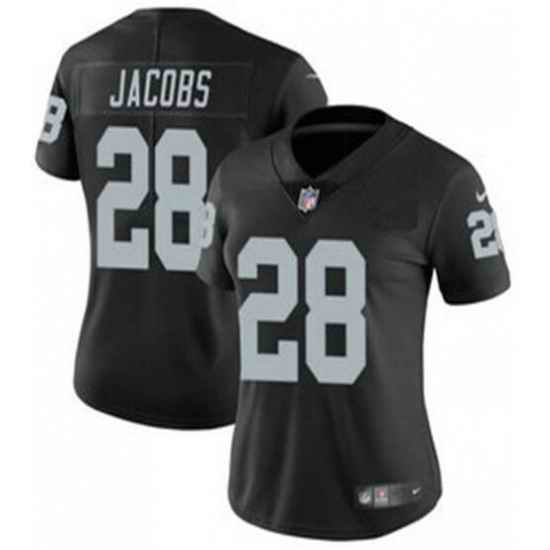 Women Las Vegas Raiders Black #28 Josh Jacobs Vapor Untouchable Limited Stitched Jersey