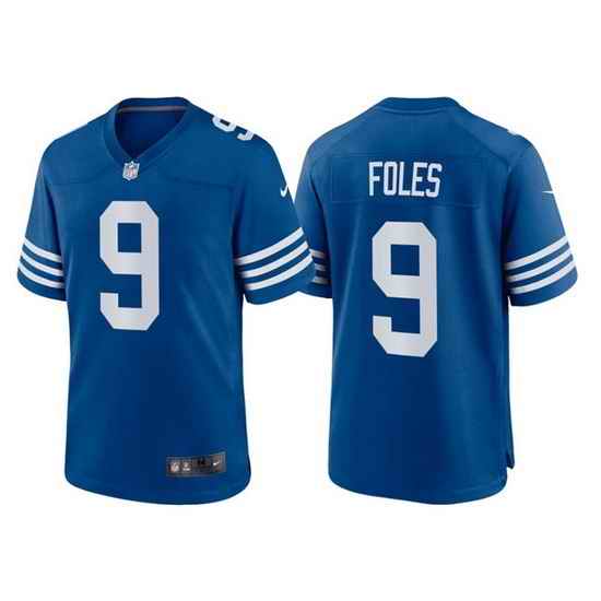 Men Indianapolis Colts #9 Nick Foles Royal Stitched Game Jersey