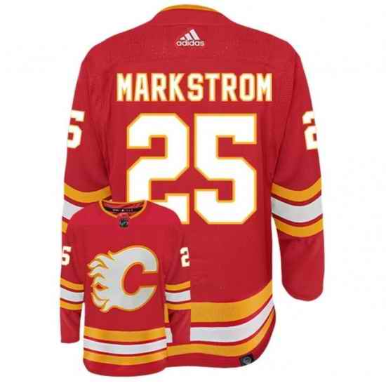 Men Calgary Flames #25 Jacob Markstrom Red Stitched NHL Jersey