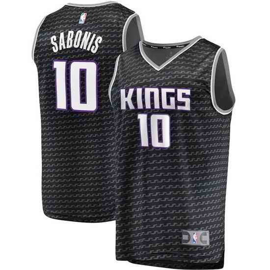 Men Sacramento Kings #10 Domantas Sabonis Black Stitched Basketball Jersey