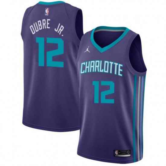 Nike Charlotte Hornets #12 Kelly Oubre Jr  Purple NBA Jordan Swingman Statement Edition Jersey