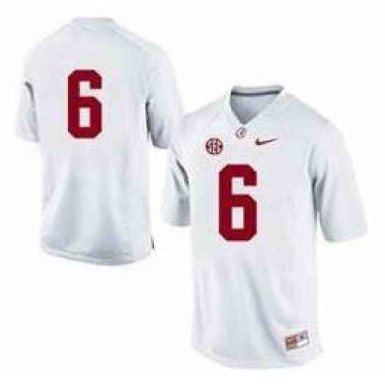 Men's Nike Alabama Crimson Tide NO. #6 Replica White NCAA Jersey