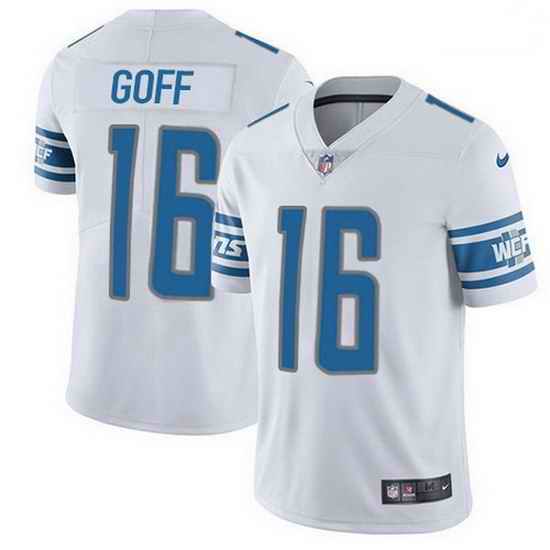 Youth Detroit Lions #16 Jared Goff White Men Stitched NFL Limited Rush Jersey