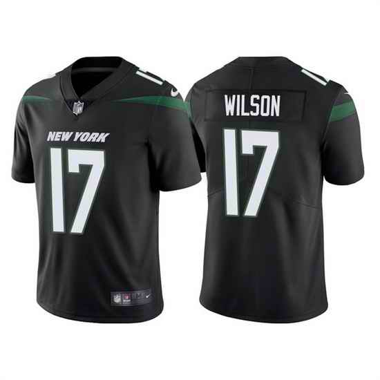 Men New York Jets #17 Garrett Wilson 2022 Black Vapor Untouchable Limited Stitched jersey